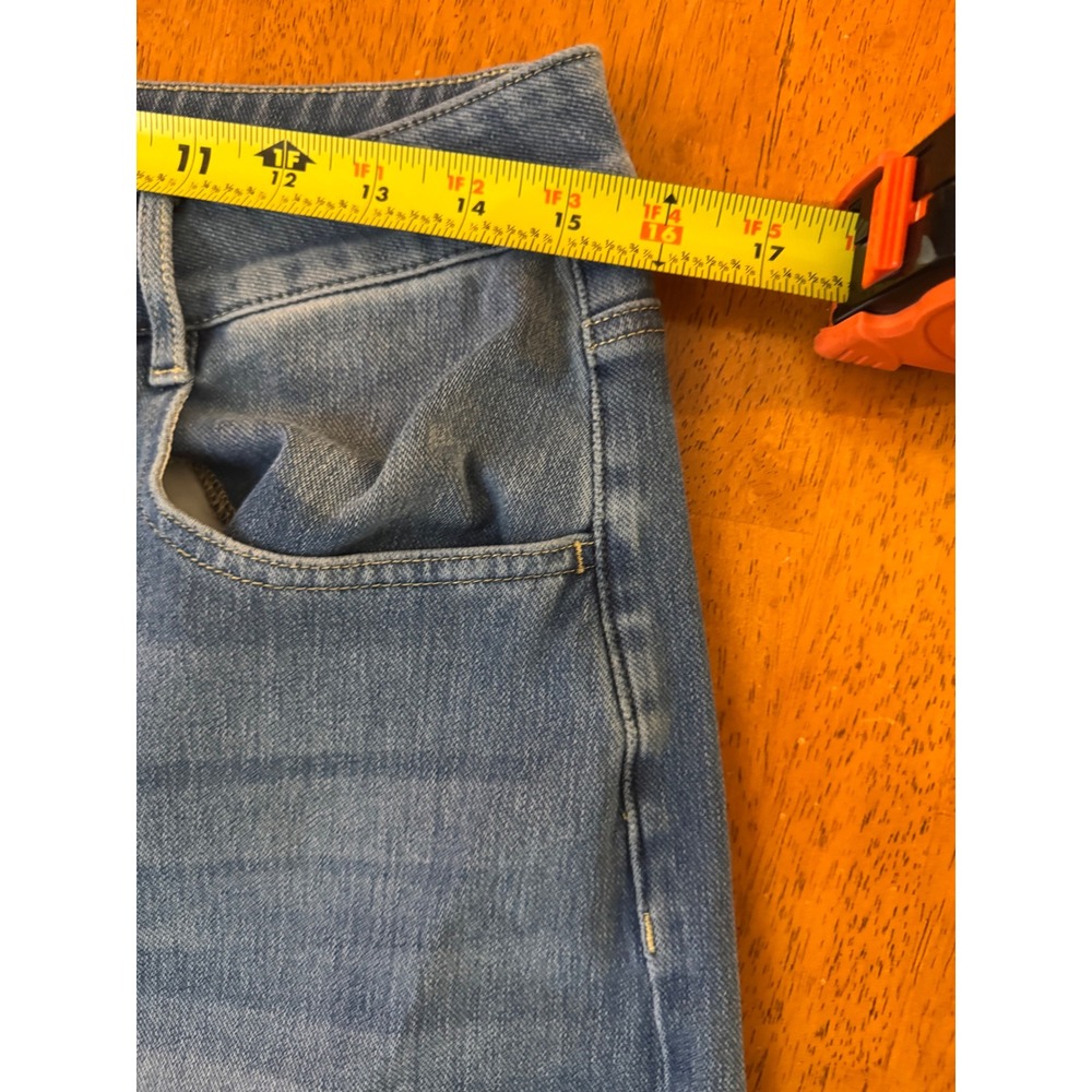 Halara Blue Wide Leg Cuffed Jeans High Waisted Medium Wash Denim Size L Tall - Picture 5 of 8